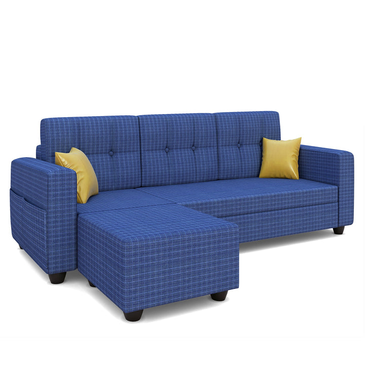 Bharat Lifestyle Winston Fabric 4 Seater Sofa (Finish Color - Blue, DIY(Do - It - Yourself)) - BHARAT LIFESPACE PRIVATE LIMITED