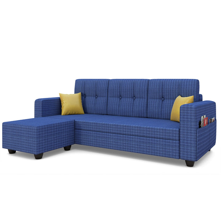 Bharat Lifestyle Winston Fabric 4 Seater Sofa (Finish Color - Blue, DIY(Do - It - Yourself)) - BHARAT LIFESPACE PRIVATE LIMITED