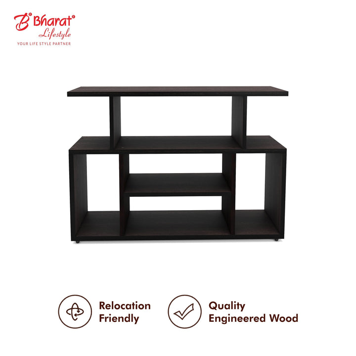 Bharat Lifestyle Yasur Engineered Wood Display Unit (Finish Color - Wenge, DIY(Do - It - Yourself)) - BHARAT LIFESPACE PRIVATE LIMITED