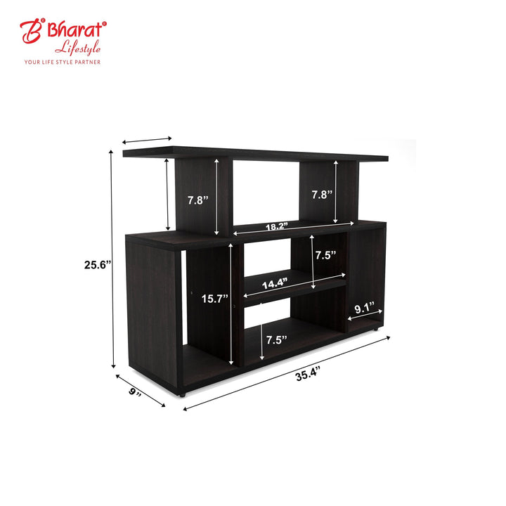 Bharat Lifestyle Yasur Engineered Wood Display Unit (Finish Color - Wenge, DIY(Do - It - Yourself)) - BHARAT LIFESPACE PRIVATE LIMITED