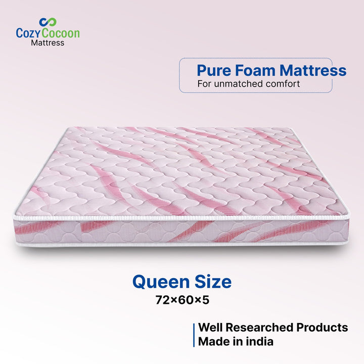 COZYCOCOON by Bharat Lifestyle Salton Ortho Dual 5 inch Queen Memory Foam Mattress (L x W: 72 inch x 60 inch) - BHARAT LIFESPACE PRIVATE LIMITED