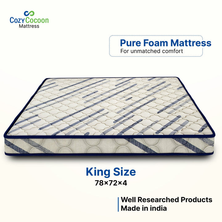 COZYCOCOON by Lifestyle Dreamer Dual Hard & Soft 4 inch King High Density (HD) Foam Mattress (L x W: 78 inch x 72 inch) - BHARAT LIFESPACE PRIVATE LIMITED