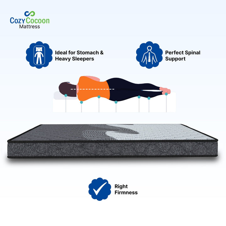 COZYCOCOON Lifestyle Crater Dual Hard & Soft 5 inch inch Queen High Density (HD) Foam Mattress (L x W: 78 inch x 60 inch) - BHARAT LIFESPACE PRIVATE LIMITED