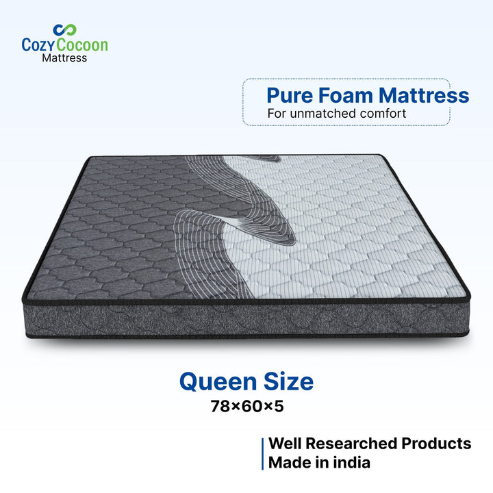 COZYCOCOON Lifestyle Crater Dual Hard & Soft 5 inch inch Queen High Density (HD) Foam Mattress (L x W: 78 inch x 60 inch) - BHARAT LIFESPACE PRIVATE LIMITED