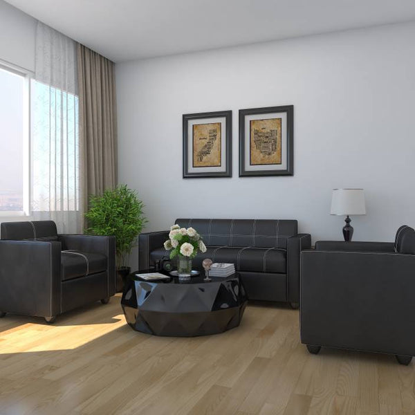 Bharat Lifestyle Cosmo Leatherette 3 + 1 + 1 Sofa Set  (Brown, DIY(Do-It-Yourself)