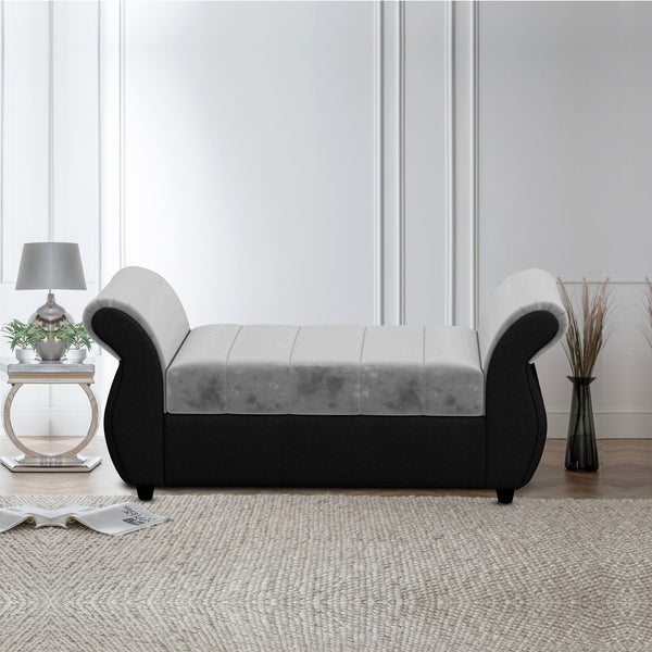 Bharat Lifestyle Alina Fabric Diwan  (Finish Color -Black Grey, DIY(Do-It-Yourself))