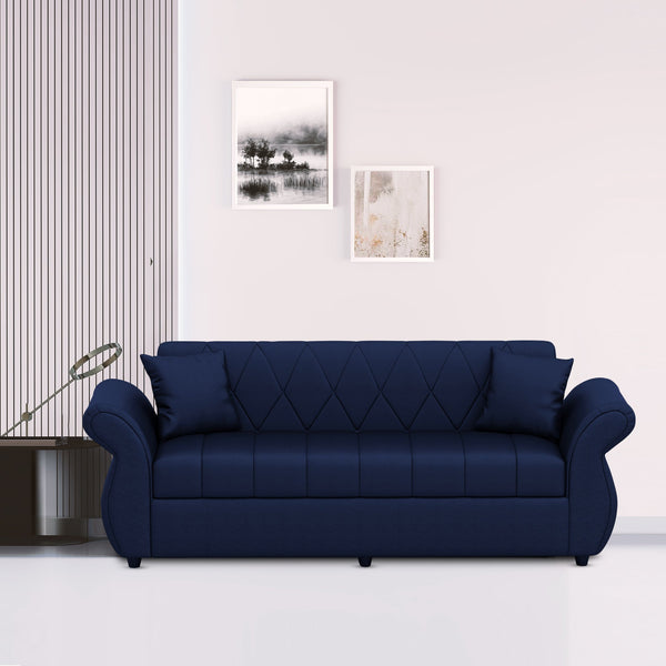 Bharat Lifestyle Alina Leatherette 3 Seater Sofa  (Finish Color - Blue, DIY(Do-It-Yourself))