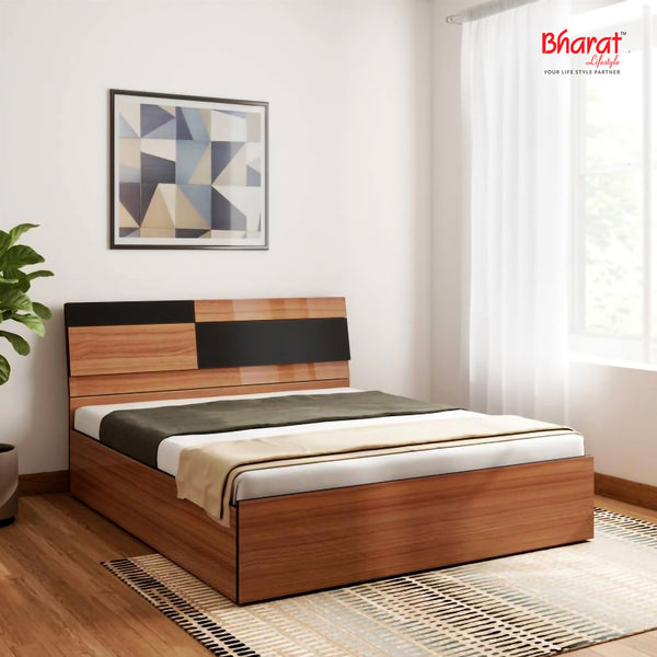 Bharat Lifestyle Rome Exotic Teak Engineered Wood King Box Bed with Storage Bed for Bedroom, Living Room, Color – Exotic Teak, Delivery Condition - Knock Down, 1 Year Warranty