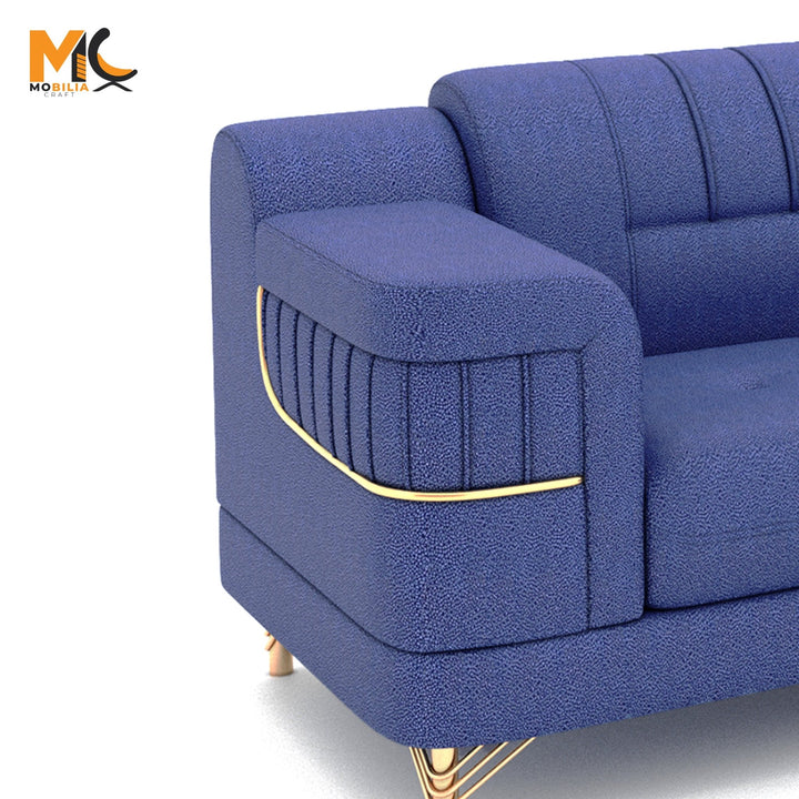 Mobilia Craft Versace Fabric 8 Seater Sofa (Finish Color - Blue, DIY (Do - It - Yourself)) - BHARAT LIFESPACE PRIVATE LIMITED
